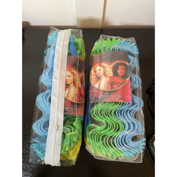 68 Pcs Hair Curlers Spiral Curls No Heat Wave Hair Styling Kit with Hook Neon - Picture 4 of 5